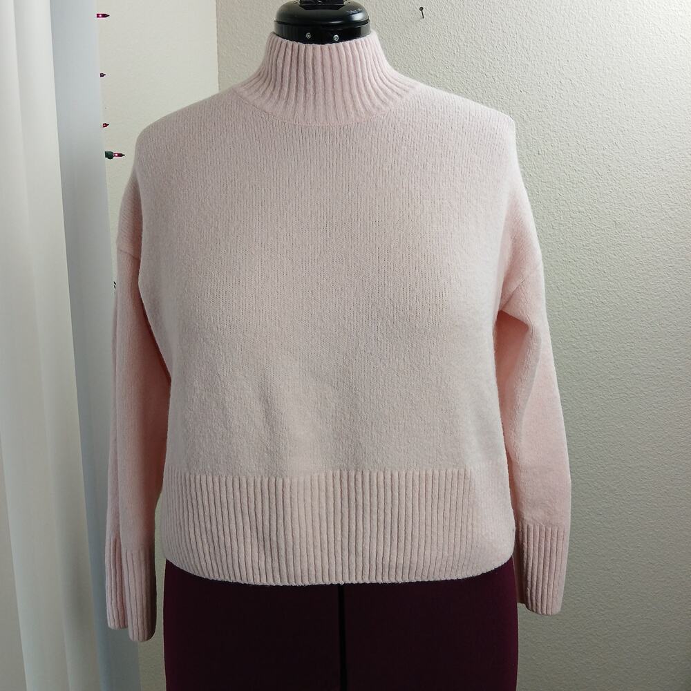 Paris Atelier & Other Stories Cropped Mock Neck Jumper S light pink cotton blend - Picture 7 of 16